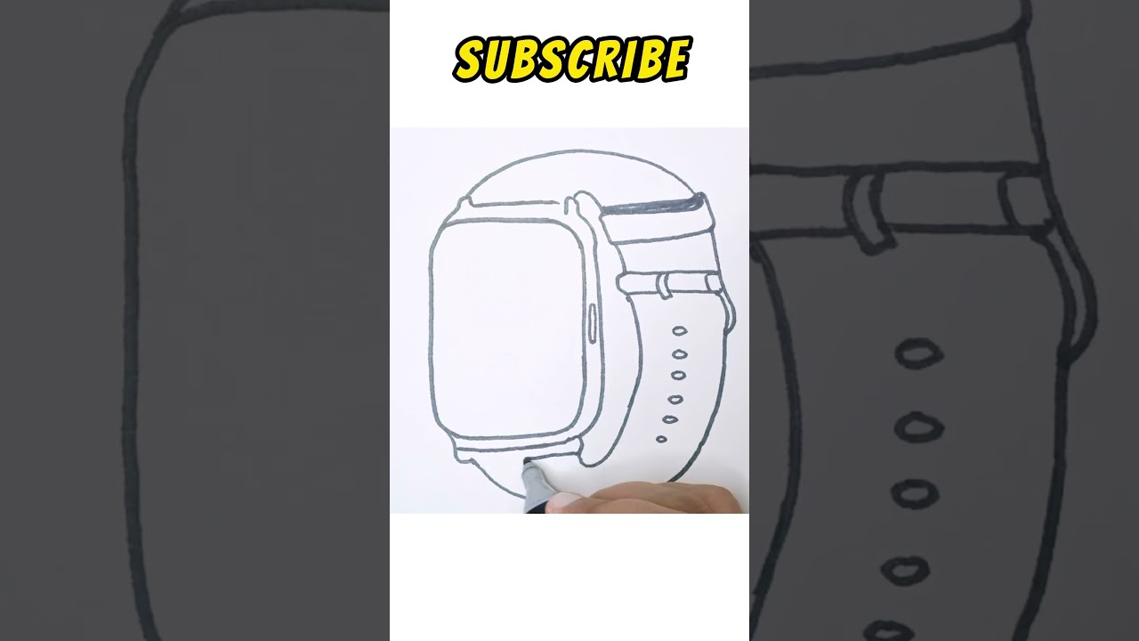 How to draw a Smart Watch Tutorial Step by Step 