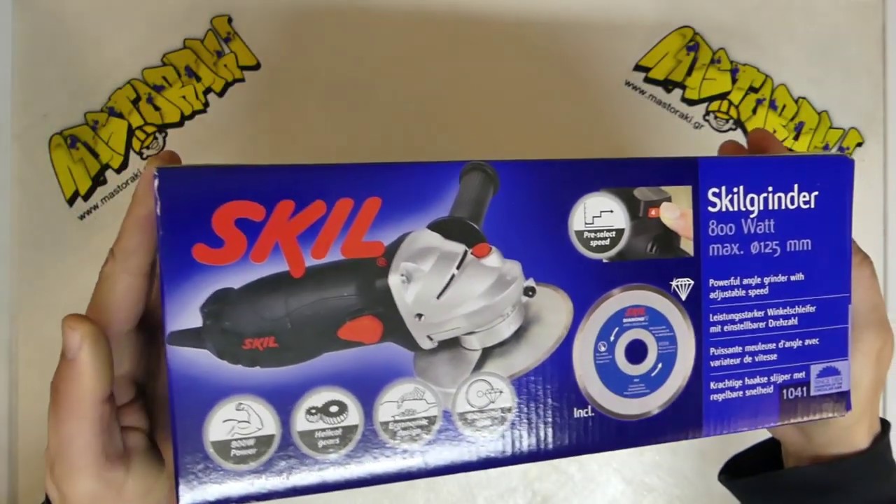 Unboxing Skil 1041 AA &Gamma;&omega;&nu;&iota;&alpha;&kappa;ό&sigmaf; &Tau;&rho;&omicron;&chi;ό&sigmaf; 125mm 800w &Rho;&upsilon;&theta;&mu;&iota;&zeta;ό&mu;&epsilon;&nu;&omicron;&sigmaf; + &Delta;&iota;&alpha;&mu;&alpha;&nu;&tau;ό&delta;&iota;&sigma;&kappa;&omicron;&sigmaf;