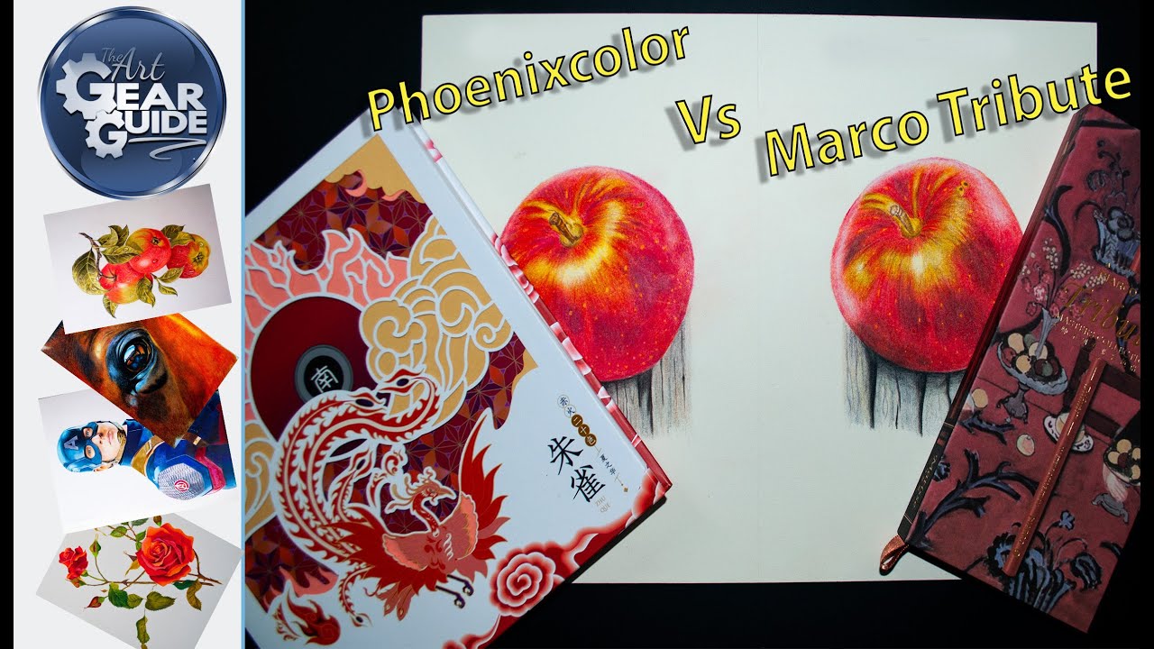 Marco Tribute Master Collection Colored Pencils Vs Phoenixcolor Colored Pencils Demonstration