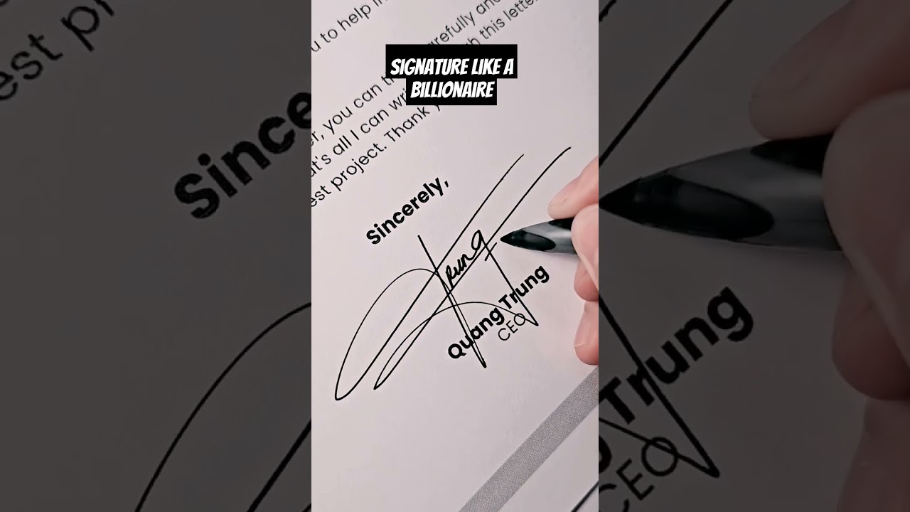 Signature Like A Billionaire | Name: Trung #signature #design #trung