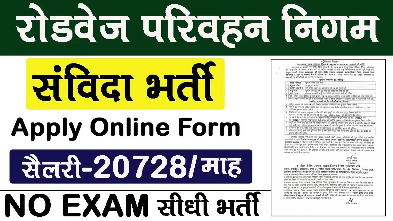 Uttar Pradesh Bus Conductor Contract Recruitment 2025 | UPSRTC Samvida Bharti 2025 UP Conductor V...