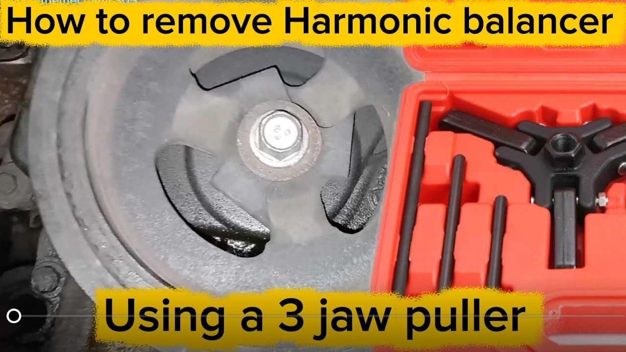 How to remove Harmonic balancer with a 3 jaw puller