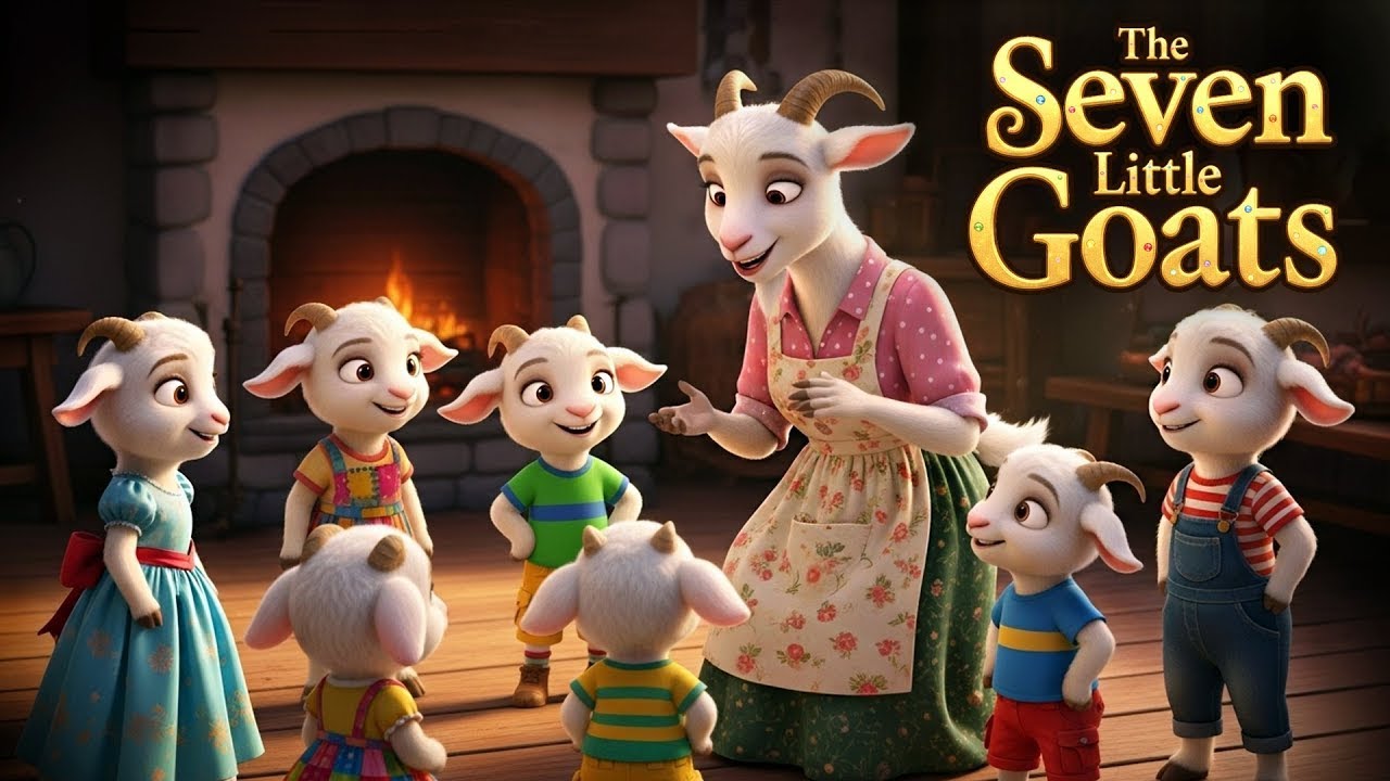 The Wolf and the Seven Little Goats 🐺🐐 | Hindi & Urdu Moral Story |  Bedtime Stories