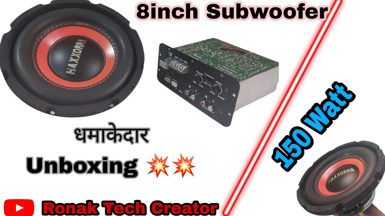 8 Inch Haxxorrr Subwoofer With Basstube Amplifier Board || Unboxing And Testing || Full Review ||