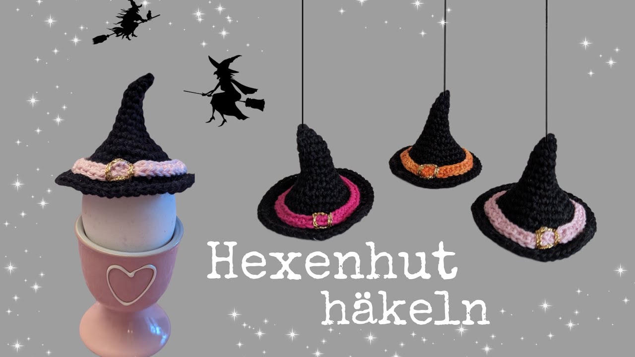 Hexenhut 🪄 Halloween Dekoration häkeln