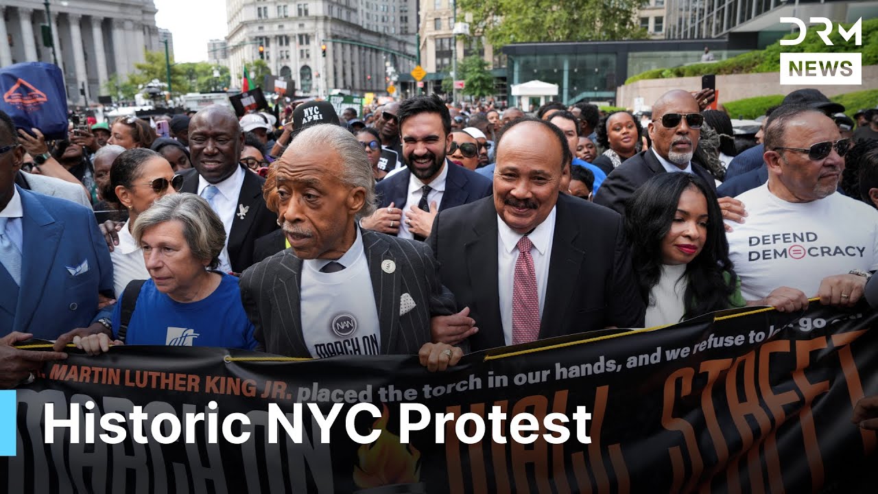 Al Sharpton, Zohran Mamdani & MLK III Lead Massive Anti-Trump NYC March on Wall Street | AM1G