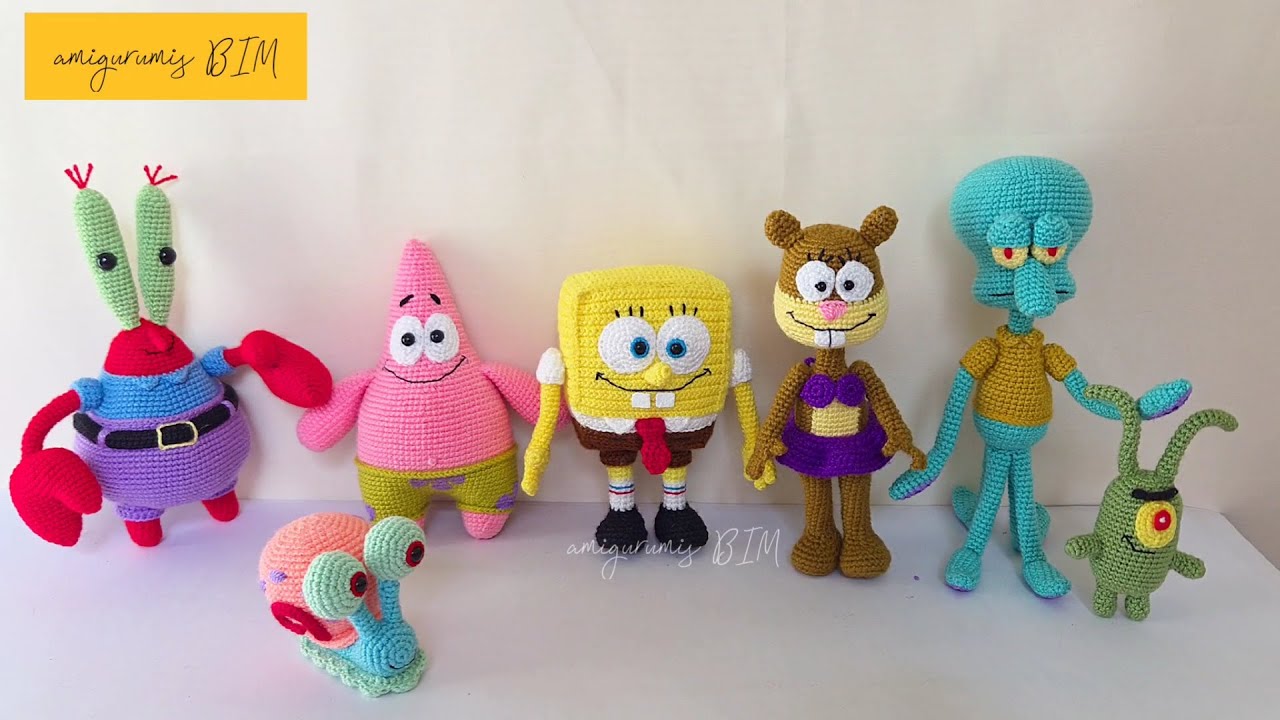 Bob Esponja y sus amigos a crochet #amigirumi #facil #tutorialamigurumicompleto