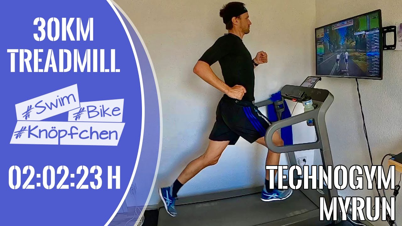 Trainingseinblick Triathlet Stephan Knopf / 30km Laufband / Technogym MyRun / Treadmill Training