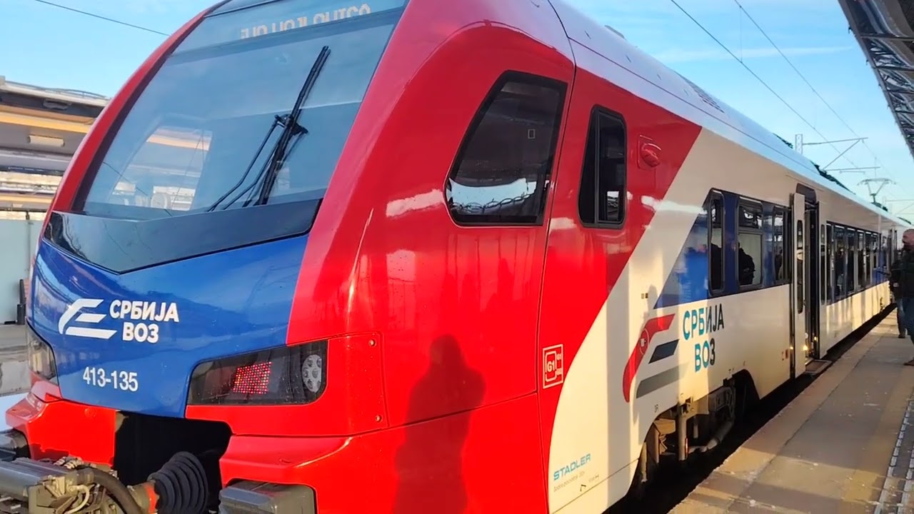 STADLER FLIRT  sinhrone and RVR  trains dep,arr from Novi Beograd railway station.january 12 2026