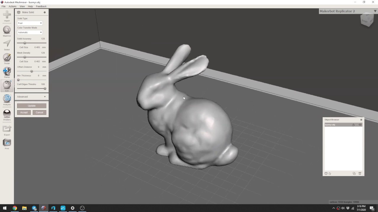 Como deixar o modelo oco usando meshmixer, 3dbuilder e chitubox