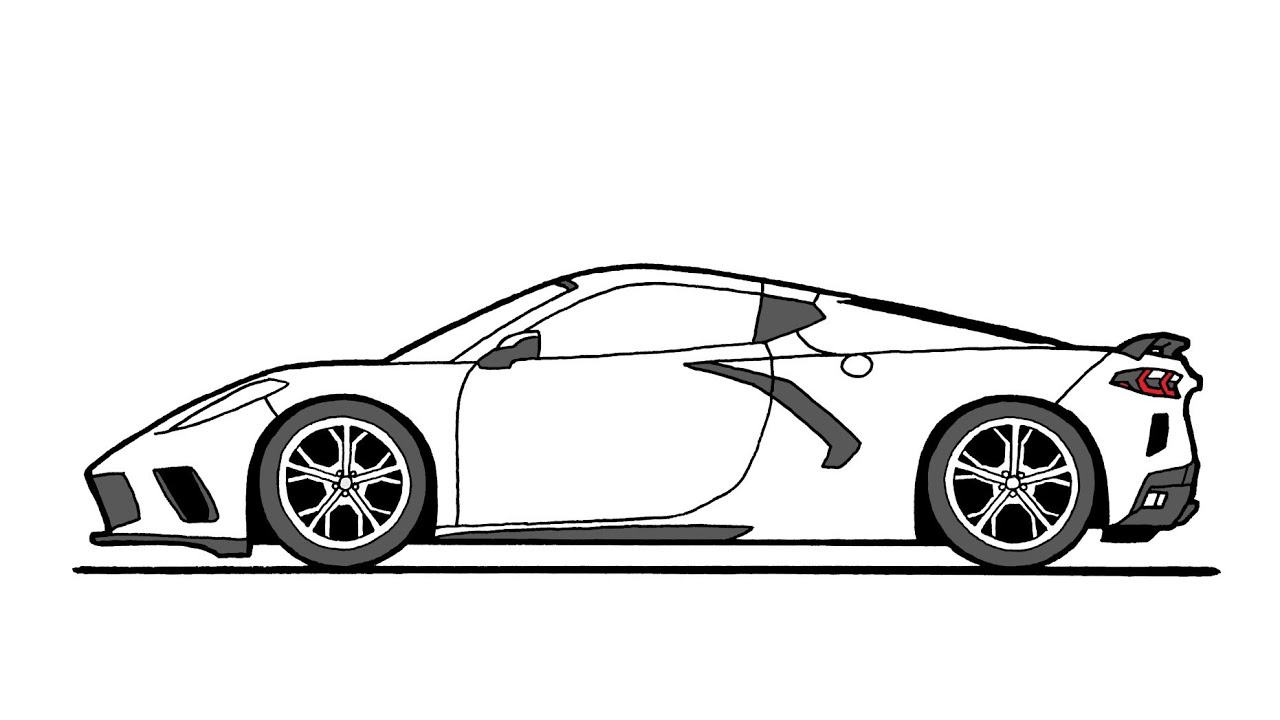 How To Draw A Corvette C8 Stingray