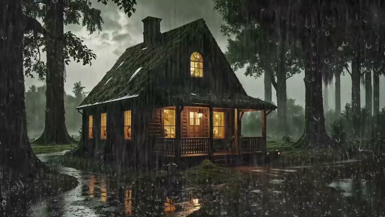 Rainy Evening Ambience 🌆🌧️ | Cozy Relaxing ASMR View