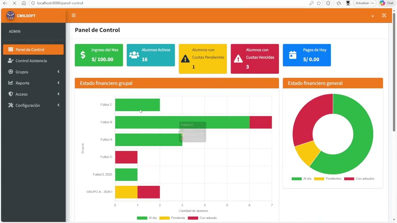 Sistema de Gestión Académica: Control de Asistencias QR y Gestión de Pagos