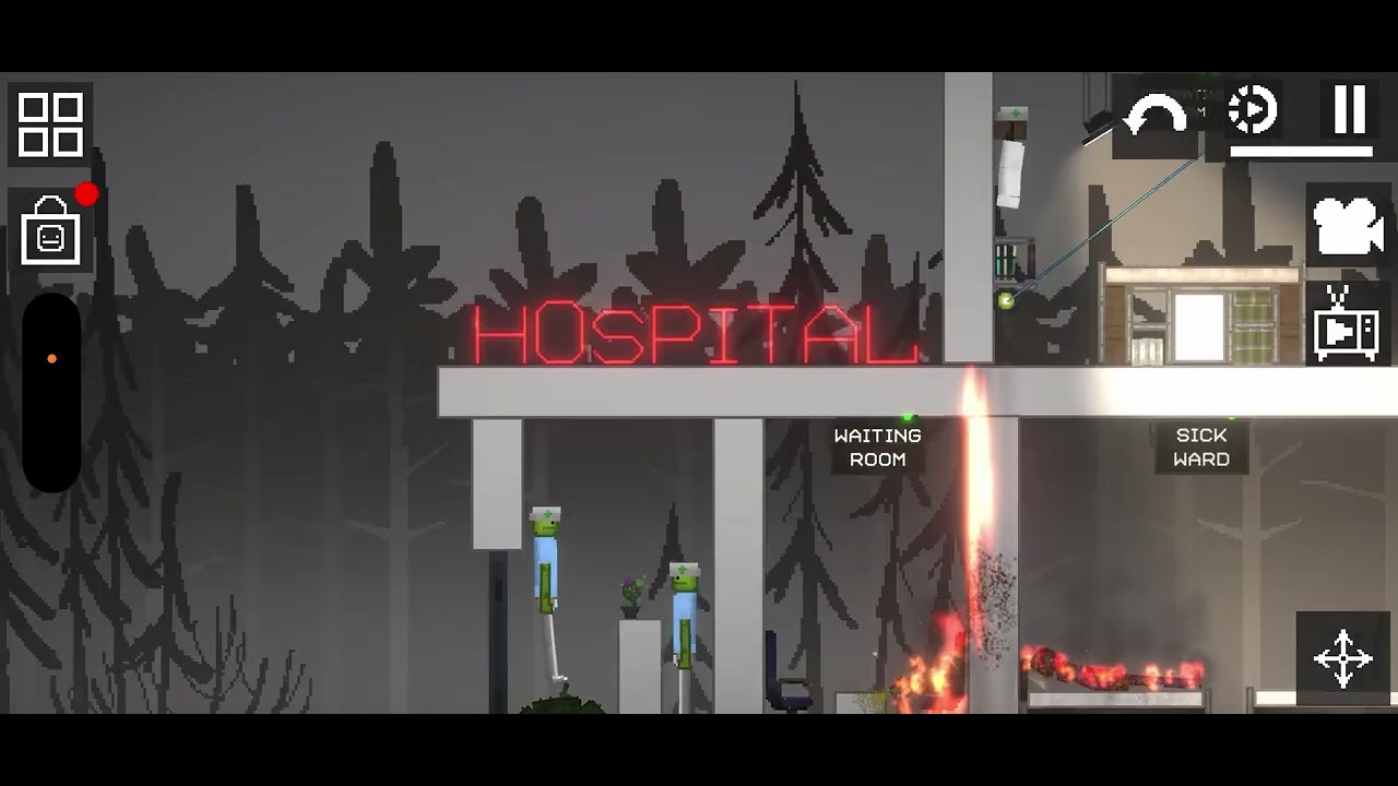 Hospital catch on fire, Melon Sandbox