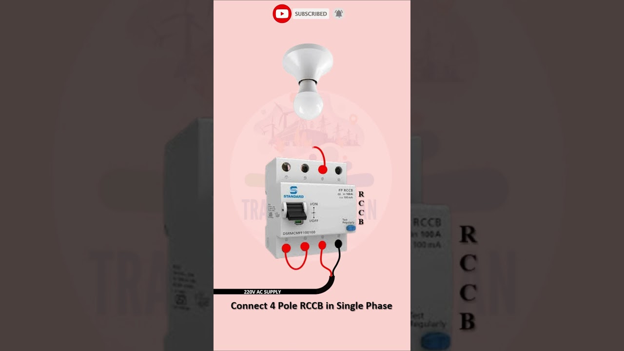 Connect 4Pole RCCB in Single Phase || RCCB connection || Trade Electrician || Shorts