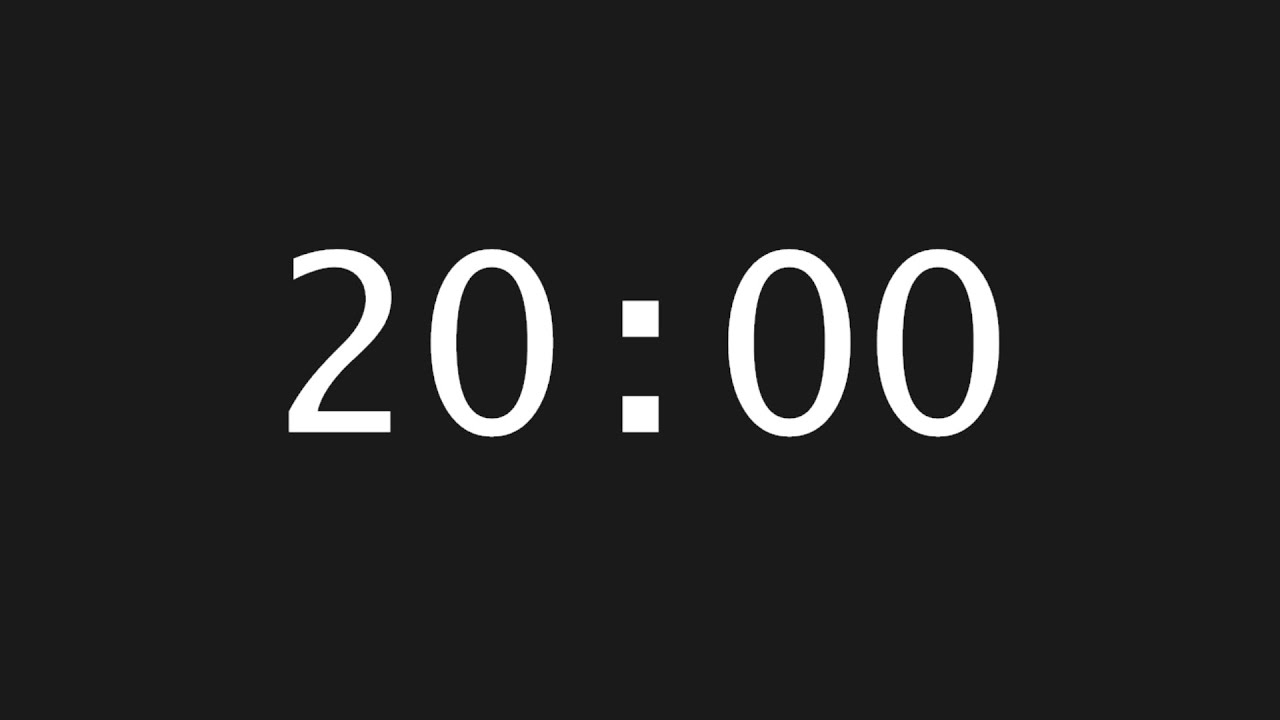 20 Minute Focus Timer – Exact 20:00 | No Music, Real Time Countdown