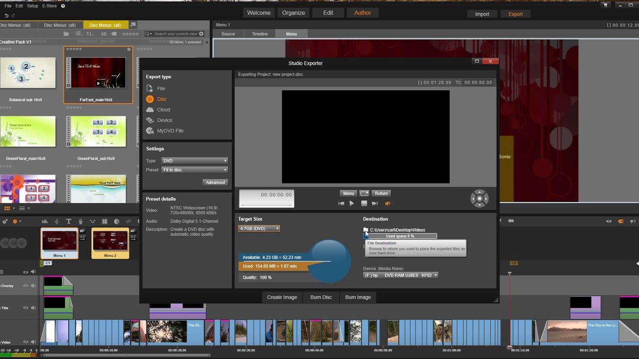 Pinnacle Studio 20 Ultimate   Burning DVD / Publishing your movie