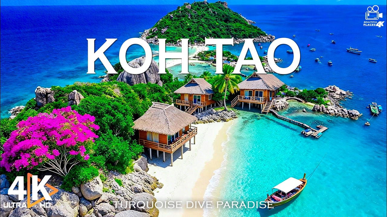 [Таиланд] Ко Тао 4K 🐠 Бирюзовые бухты и тропический остров: летний отдых | Видео 4K UHD