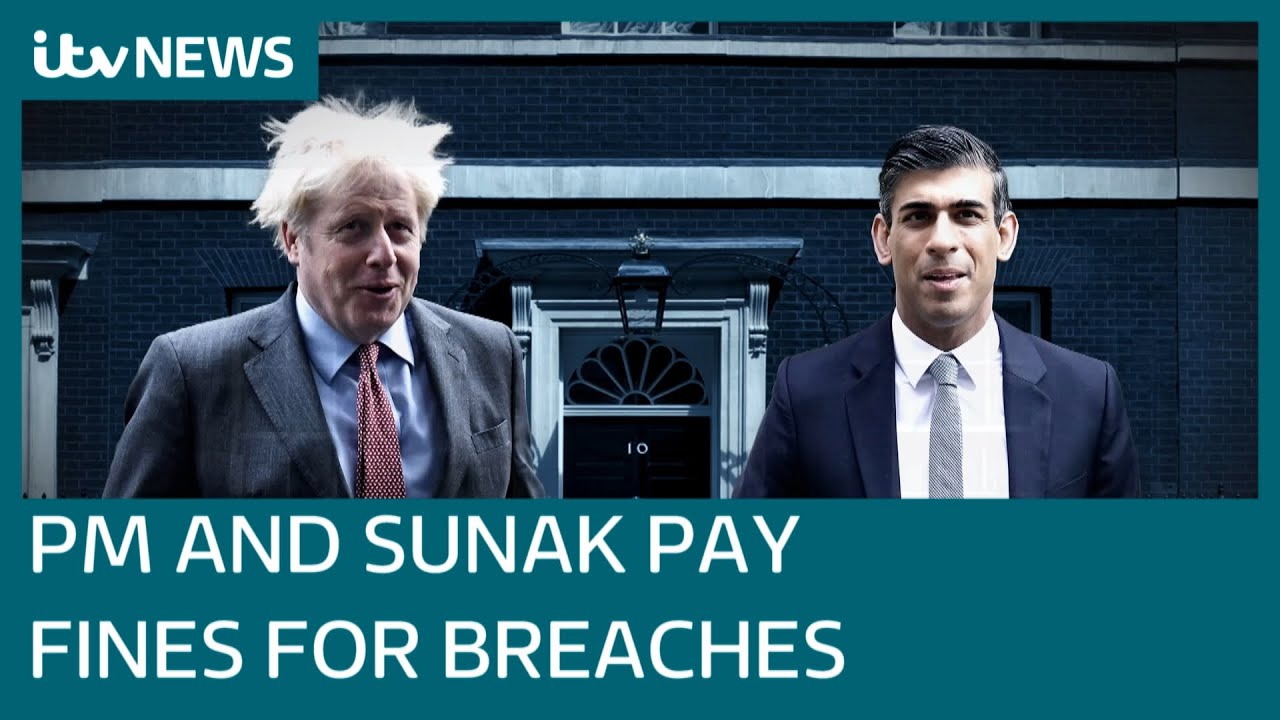 Boris Johnson and Rishi Sunak apologise over partygate and pay fines for Covid breaches | ITV News