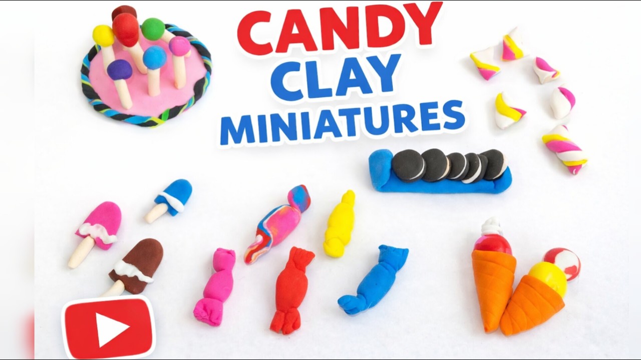 DIY How to make polymer clay miniature ice cream, sweets candy, Oreo and donuts