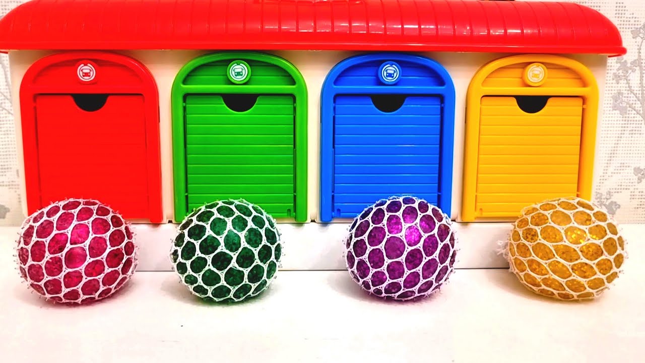 Satisfying Garage ASMR | Oddly Making Giant 4 Slime Color Balls in Funny Rainbow Disney Garage ASMR