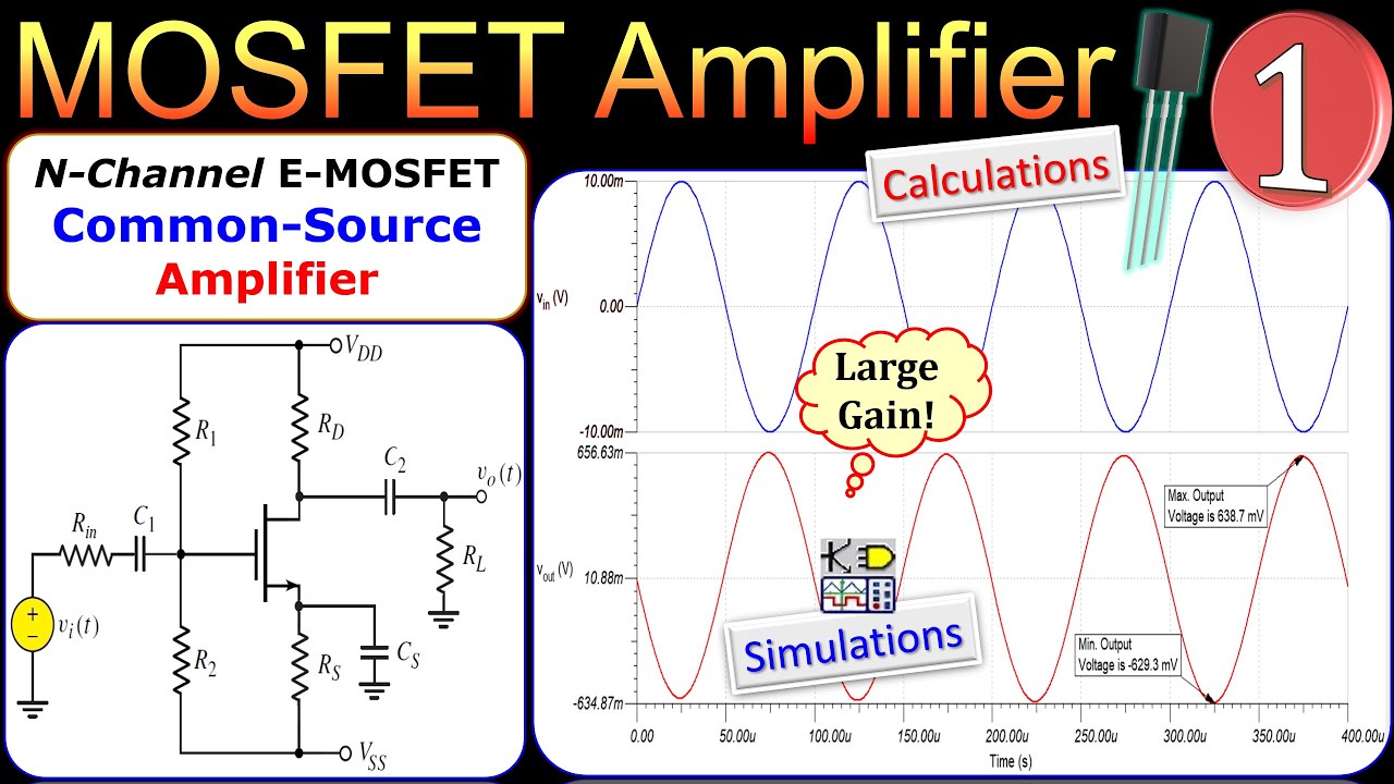 Усилитель с общим истоком 🌟 N-канальный E-MOSFET 🌟 Расчеты и SPICE-симуляции 💡 Пример 1