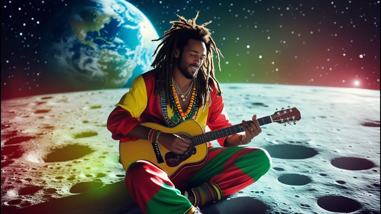 🌕🎶 Reggae Vibes on the Moon 🌍 | Chill & Relax with Cosmic Reggae Music 🎸✨
