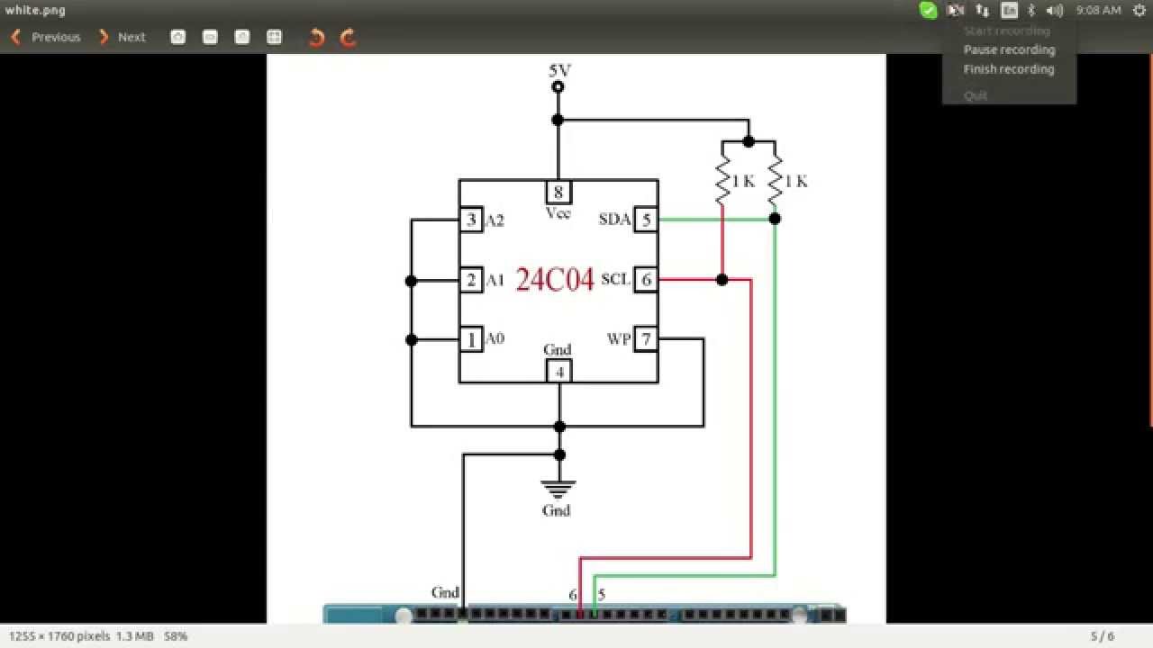 Simple and Working Circuit to Control a 24C04 EEPROM Using Arduino Mega with Program