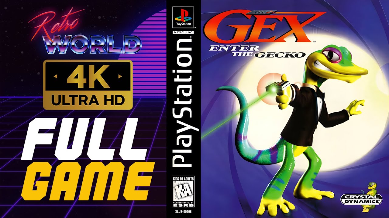 Gex: Enter the Gecko (PS1) | Playstation Longplay | No Commentary 4K