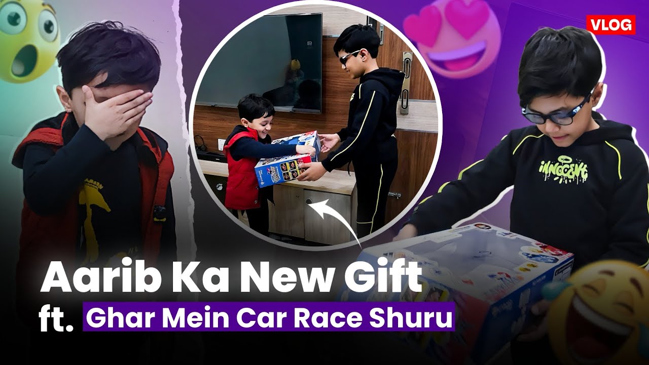 New Toy Surprise for Aarib 😍 | Home Car Racing Challenge | Aariz Aarib Vlog