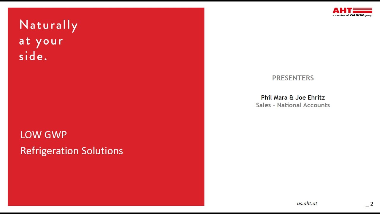 AHT Low GWP Refrigeration Solutions