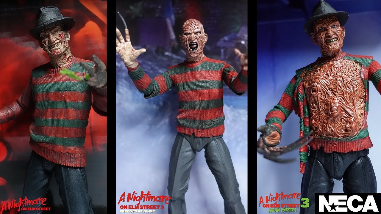 NECA A Nightmare on Elm Street 1,2,3 Freddy Krueger Figures Comparison