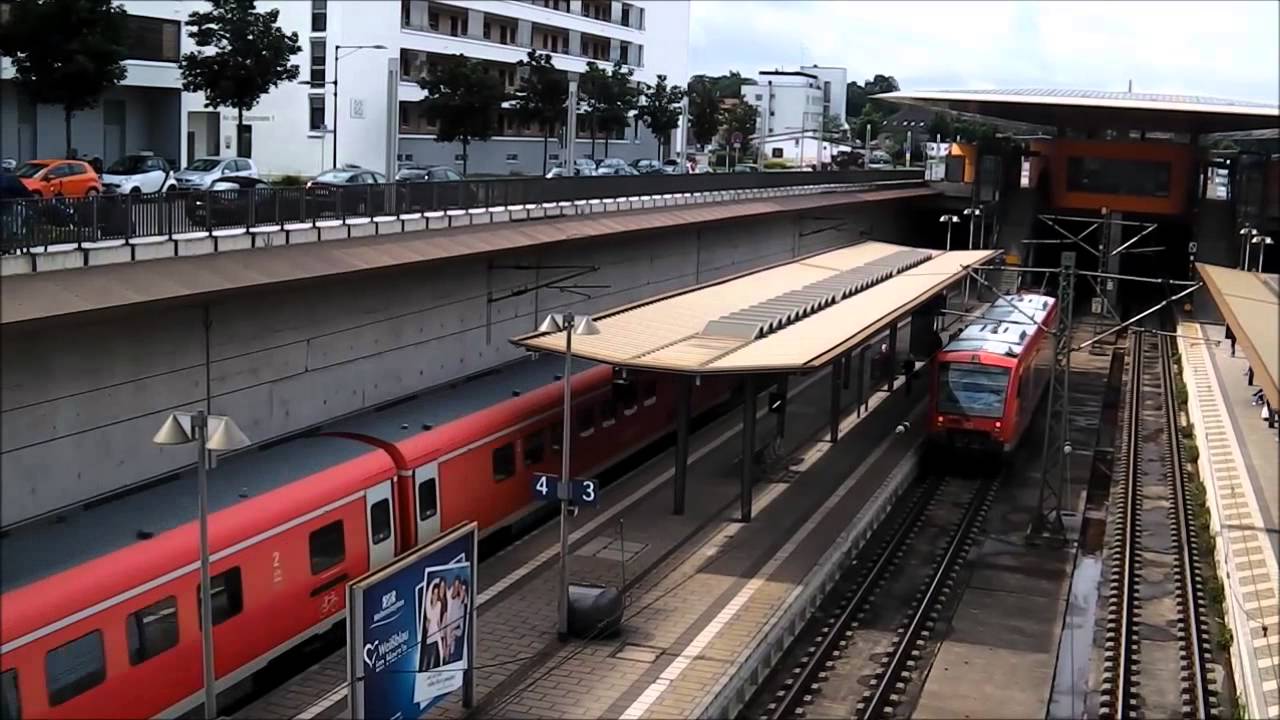 Neu-Ulm mit ICEs, EC (+ ÖBB Werbelok), Regionalzüge (ET 440 (DB+agilis), VT 612, 650), Güterzug