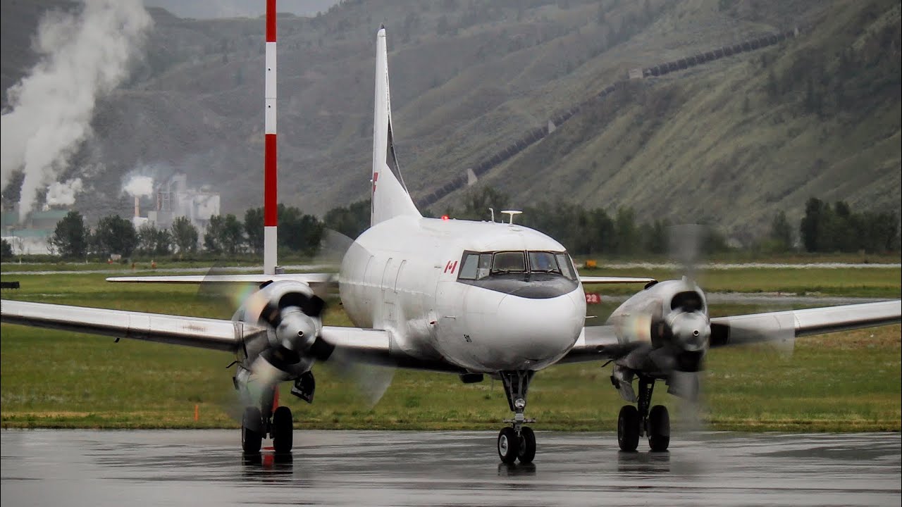 68 Year Old KF Aerospace Convair 580 Startup & Taxi With Incredible Allison Engine Sound!
