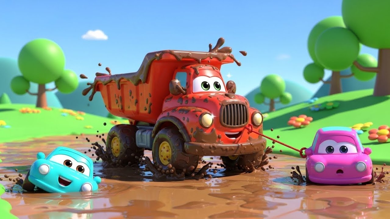 Mud Rescue! Muddy Toy Truck Saves the Stuck Cars 🚚🛠️ | Kids Adventure Song