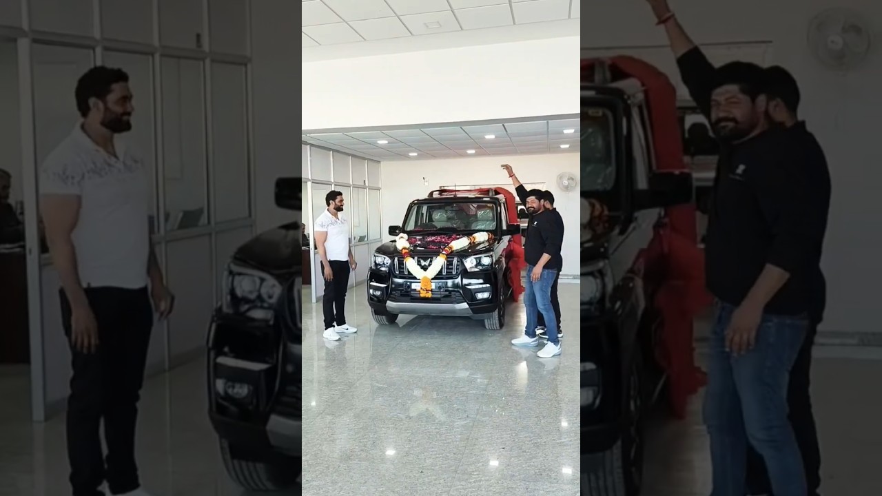 New Scorpio s11 First Entry to Showroom 🖤✨🎉 #scorpio #viralvideo #shorts
