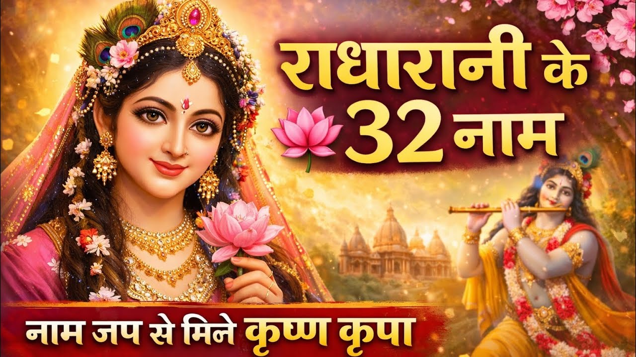 👉राधारानी के 32 नाम 🌸नाम जप से मिले कृष्ण कृपा ‼️ अर्थ  सहित ‼️