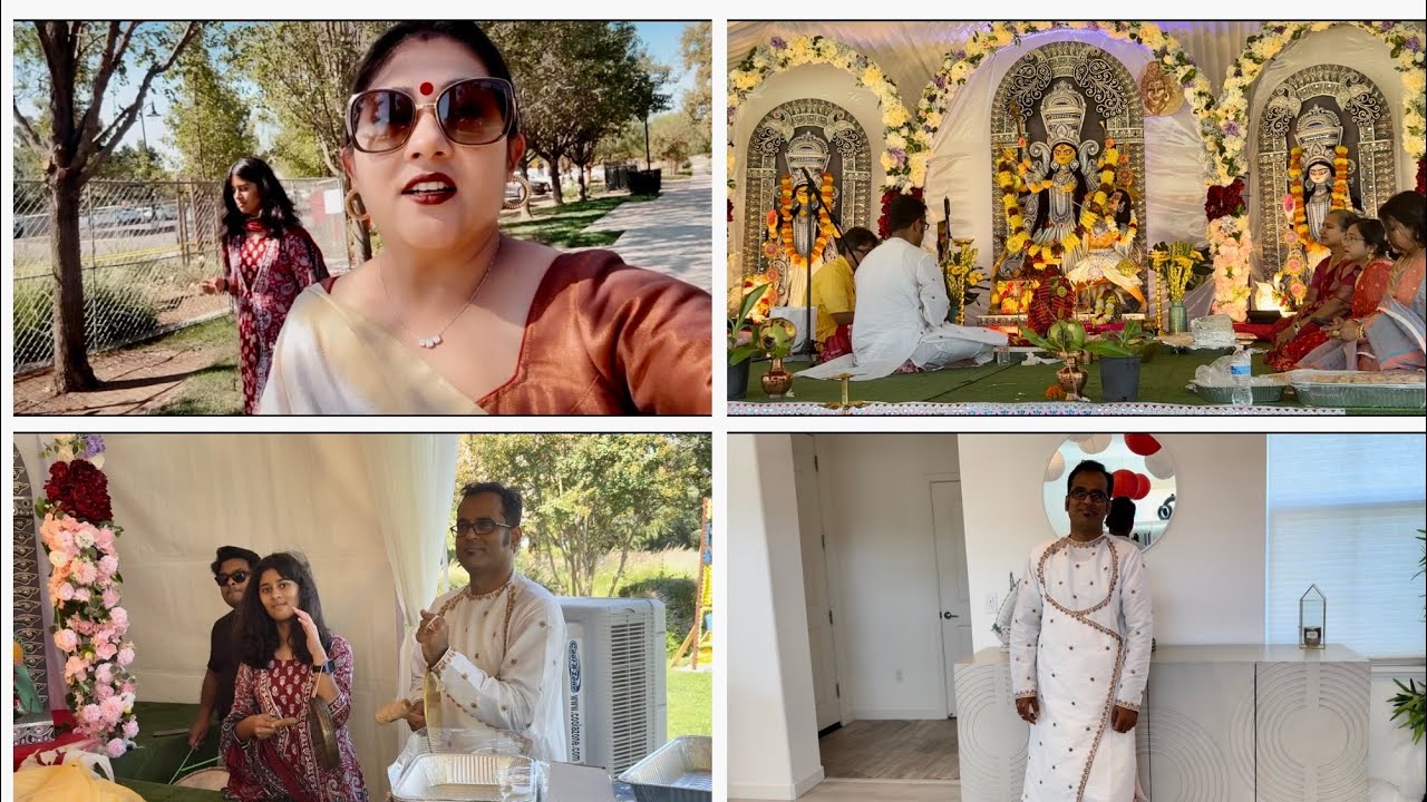 প্রবাসে আমাদের এই বছর প্রথম দিনের পূজো 😊দিদার শাড়ি পরে এই বছর আমার পুজো শুরু হলো 😇
