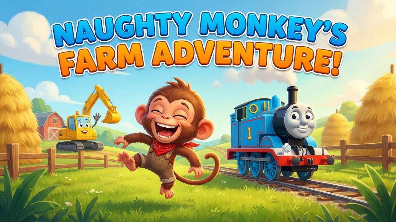 Monkey  Funny 🚜🐒Farm Fun with Monkey, Thomas & Excavator | Kids Cartoon  