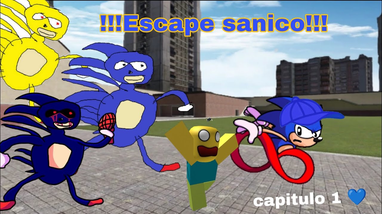 Capitulo 1:!!! Escape sanico!!! Santygamer 💙 nueva portada