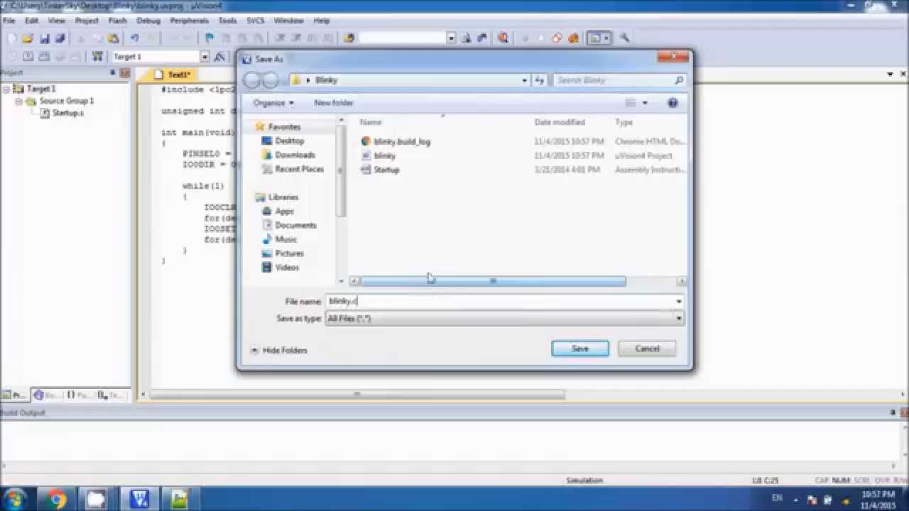 Создать новый проект Keil для LPC2148 ARM7