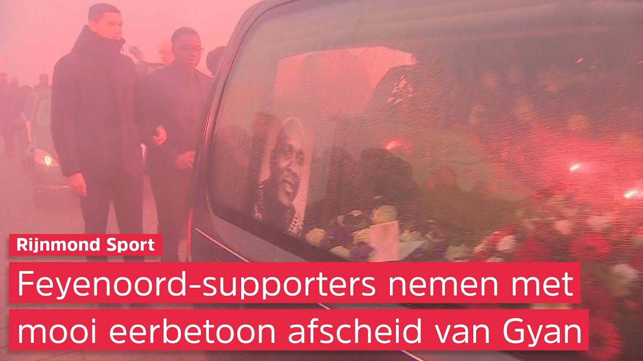 Feyenoord-supporters eren overleden cultheld Christian Gyan bij De Kuip