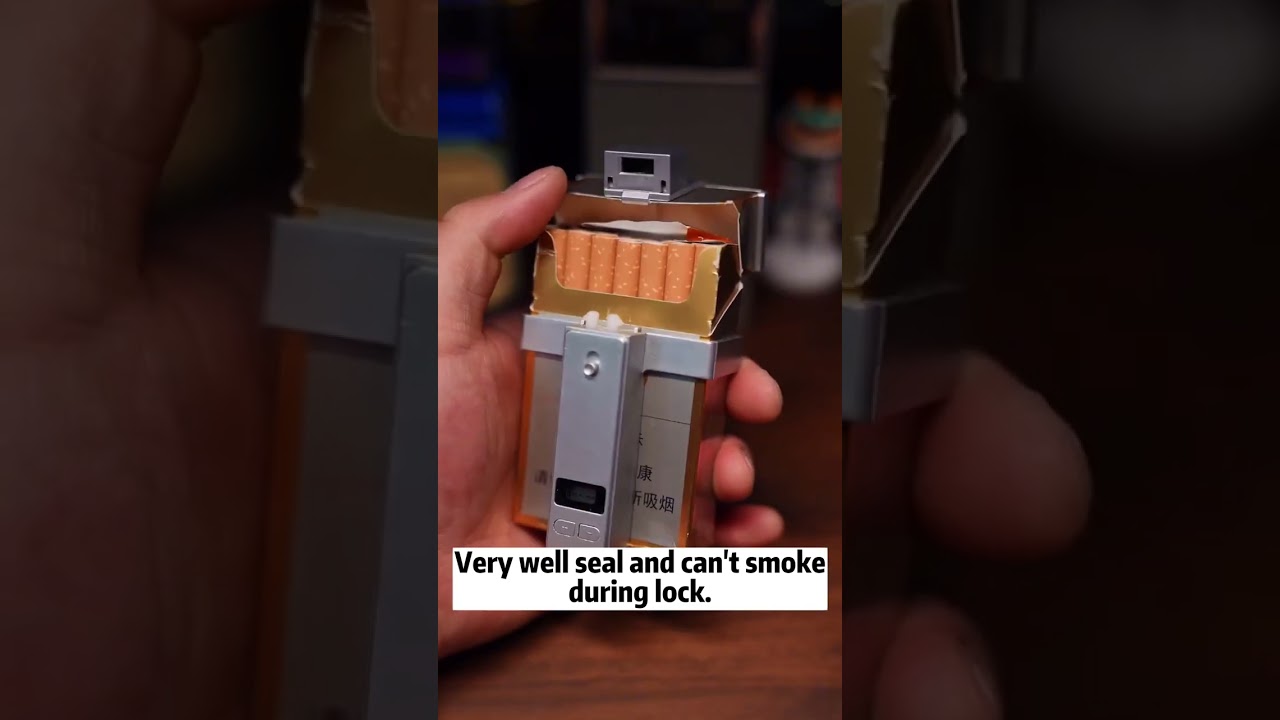 A lock for cigarette case, so amazing gadget! Helping you quit smoking! #gadget #cigarettecass