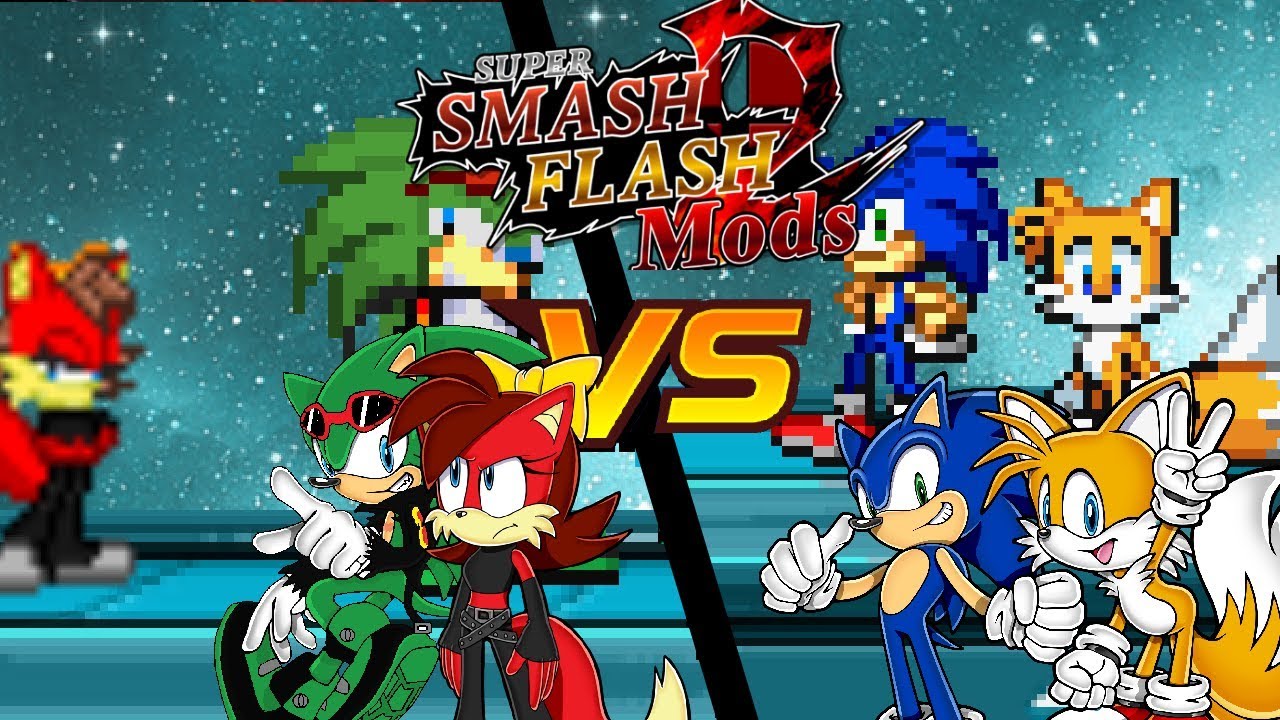 SSF2 09b mod fights-Fiona and Scourge Vs.  Sonic and Tails