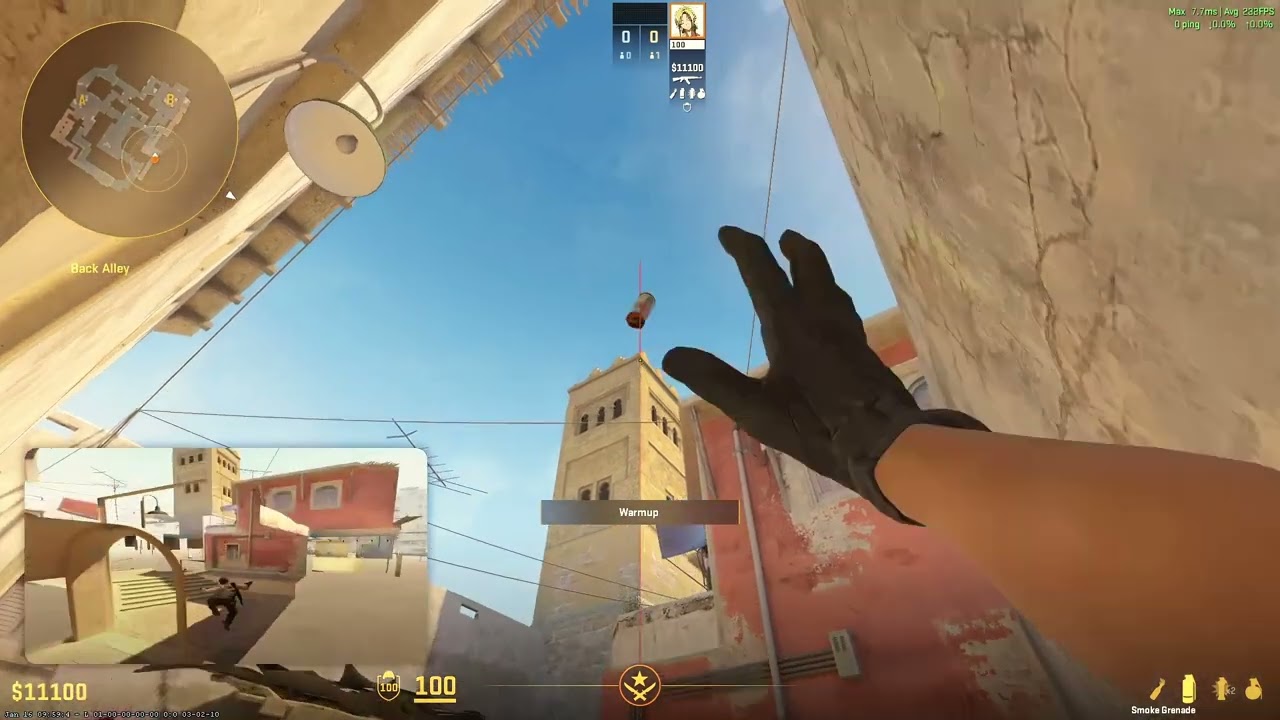 Smoke Mirage Counter Strike 2 from T side