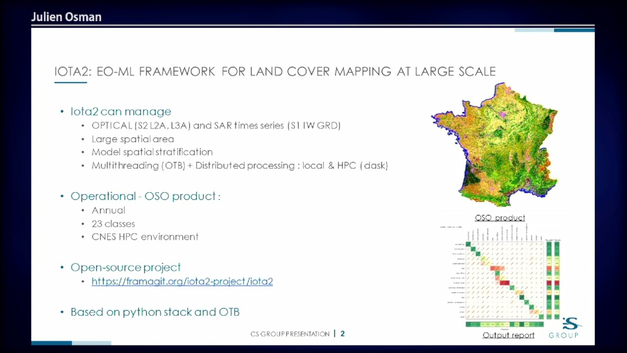 FOSS4G 2022 | IOTA2: large scale land cover mapping operational chain