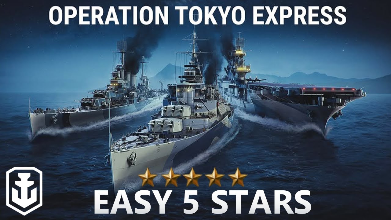 How To Get All 5 Stars in the New Tokyo Express Operation (World of Warships)