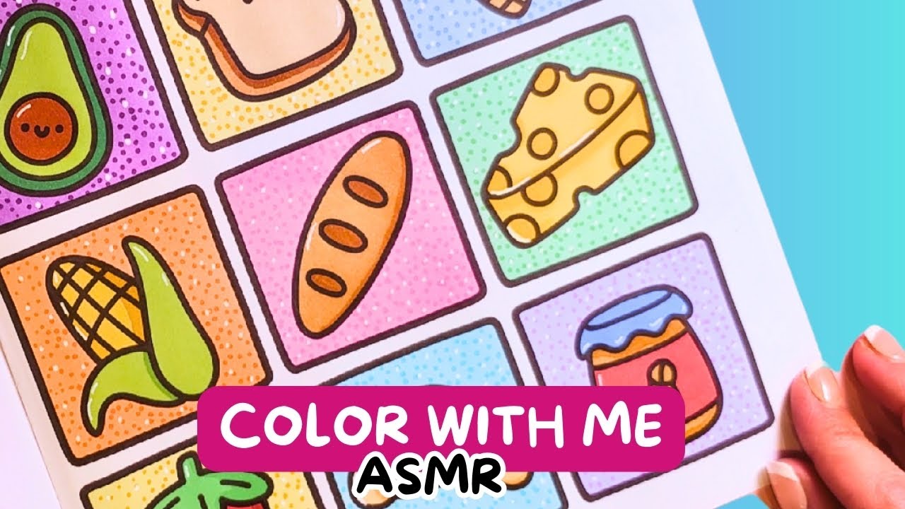 Color With Me (ASMR) 🥖🥑 Coco Wyo Stress Relief Coloring Book Using Ohuhu Markers 🎨