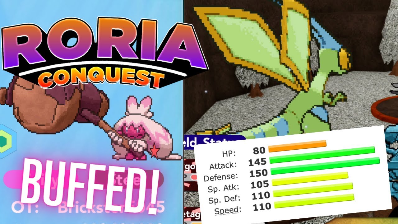 5 BUFFED POKEMON IN RORIA CONQUEST! BRICK BRONZE