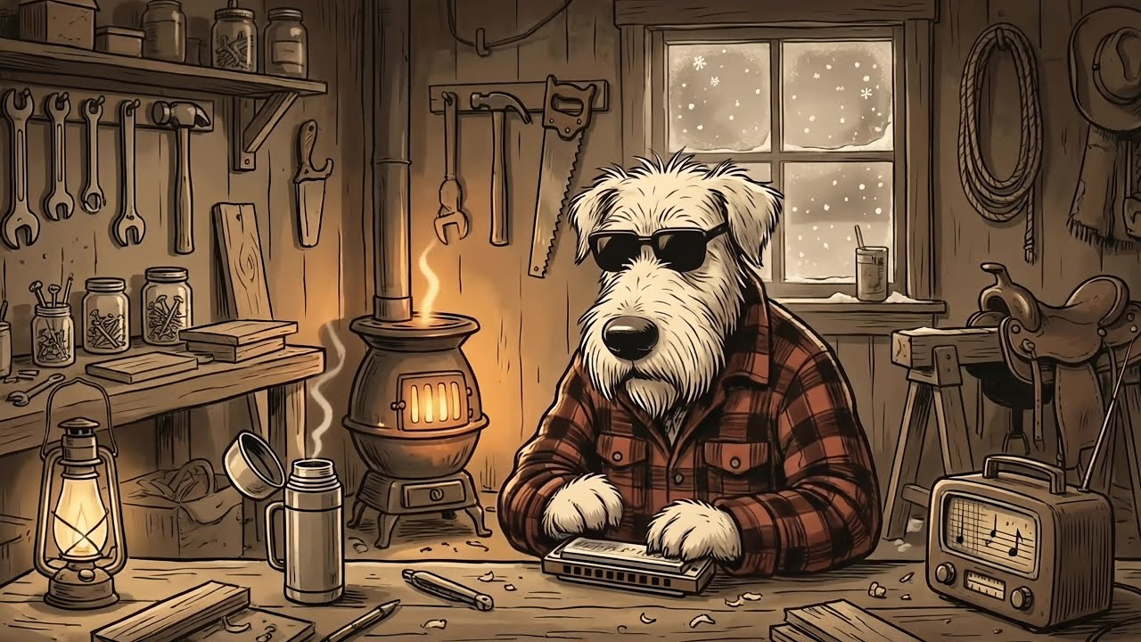 Snowy Workshop Sessions – Gentle Blues & Ambient Sounds for Calm Productivity